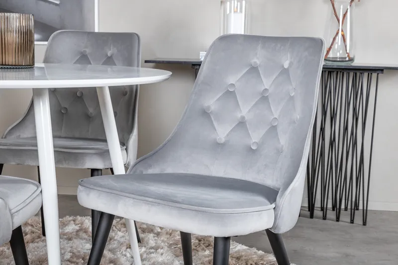 Ridones Spisebord Rundt med 4 Valera Lyx Fløyelsstoler - Møbler - Bord - Spisegruppe