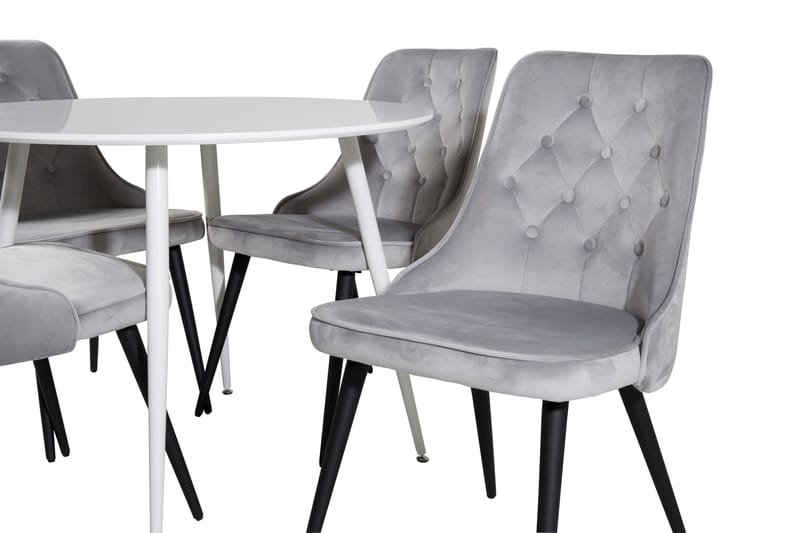 Ridones Spisebord Rundt med 4 Valera Lyx Fløyelsstoler - Møbler - Bord - Spisegruppe