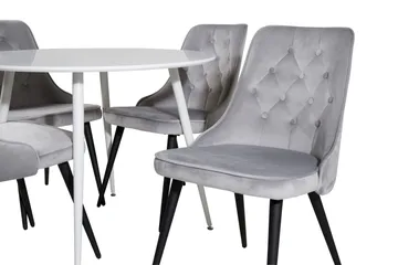 Ridones Spisebord Rundt med 4 Valera Lyx Fløyelsstoler - Møbler - Bord - Spisegruppe