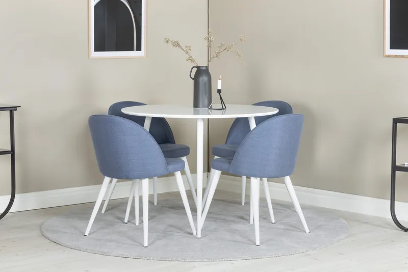 Ridones Spisegruppe 100 cm Rund + 4 Sedavi Spisestoler