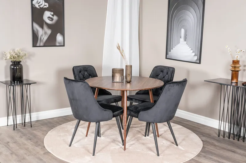 Ridones Spisegruppe 100 cm Rund + 4 Valera Spisestoler