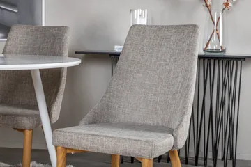 Ridones Spisegruppe 100 cm Rund inkl. 4 Ludvig Stoler - Hvit/Lysegrå/Eik - Møbler - Bord - Spisegruppe