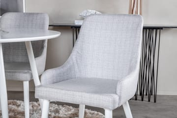 Ridones Spisegruppe 100 cm Rund inkl. 4 Ridones Stoler - Hvit/Grå - Møbler - Bord - Spisegruppe