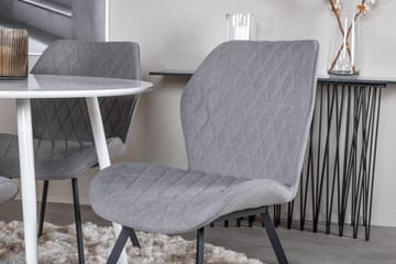 Ridones Spisegruppe 100 cm Rund inkl. 4 Sumoas Stoler - Hvit/Grå/Svart - Møbler - Bord - Spisegruppe