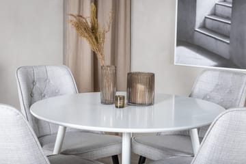 Ridones Spisegruppe 100 cm Rund inkl. 4 Valera Stoler - Hvit/Grå - Møbler - Bord - Spisegruppe