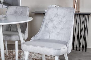 Ridones Spisegruppe 100 cm Rund inkl. 4 Valera Stoler - Hvit/Grå - Møbler - Bord - Spisegruppe