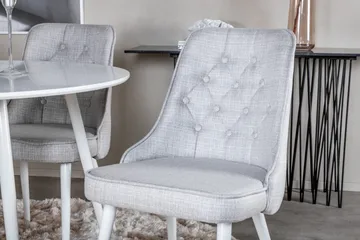 Ridones Spisegruppe 100 cm Rund inkl. 4 Valera Stoler - Hvit/Grå - Møbler - Bord - Spisegruppe