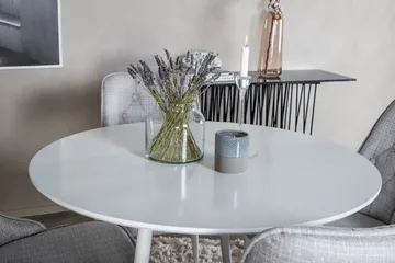 Ridones Spisegruppe 100 cm Rund inkl. 4 Valera Stoler - Hvit/Grå - Møbler - Bord - Spisegruppe