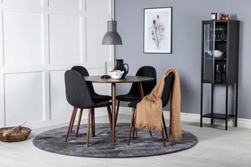 Ridones Spisegruppe 100 cm Rund inkl. 4 Ypas Stoler - Brun/Svart - Møbler - Bord - Spisegruppe