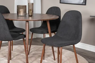 Ridones Spisegruppe 100 cm Rund inkl. 4 Ypas Stoler - Brun/Svart - Møbler - Bord - Spisegruppe