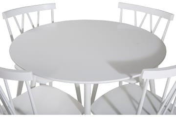 Ridones Spisegruppe 100 cm Rund inkl. 4 Ypas Stoler - Hvit/Grå - Møbler - Bord - Spisegruppe