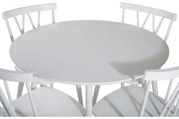 Ridones Spisegruppe 100 cm Rund inkl. 4 Ypas Stoler - Hvit/Grå - Møbler - Bord - Spisegruppe