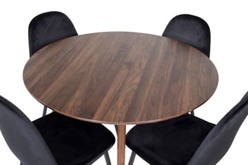 Ridones Spisegruppe 100 cm Rund inkl. 4 Pontus Stoler - Brun/Svart - Møbler - Bord - Spisegruppe