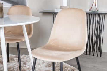 Ridones Spisegruppe 100 cm Rund inkl. 4 Pontus Stoler - Hvit/Svart/Beige - Møbler - Bord - Spisegruppe