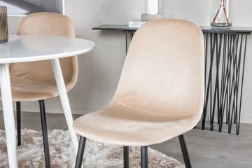 Ridones Spisegruppe 100 cm Rund inkl. 4 Pontus Stoler - Hvit/Svart/Beige - Møbler - Bord - Spisegruppe