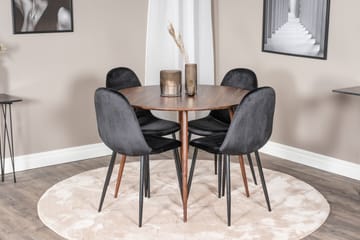 Ridones Spisegruppe 100 cm Rund inkl. 4 Pontus Stoler - Brun/Svart - Møbler - Bord - Spisegruppe