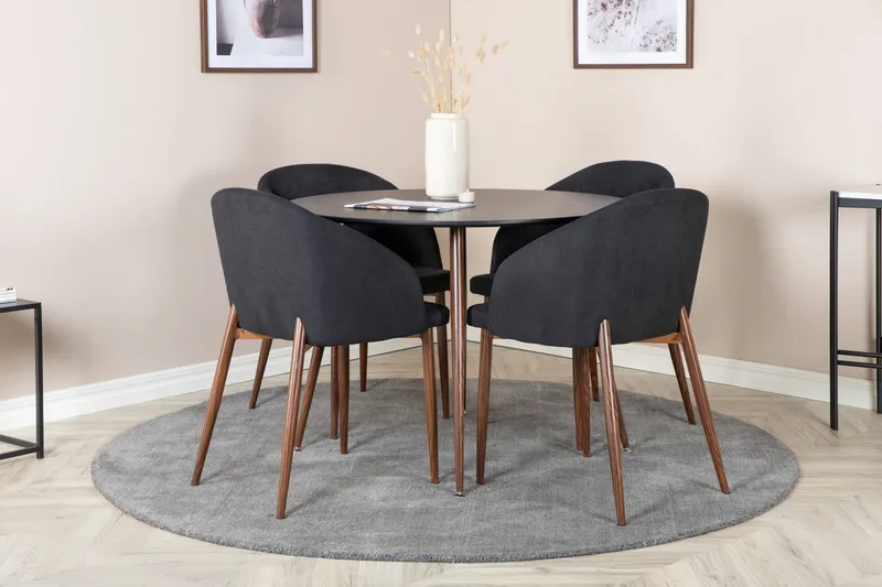 Ridones Spisegruppe Rund 100 cm + 4 Kullersbro Spisestoler