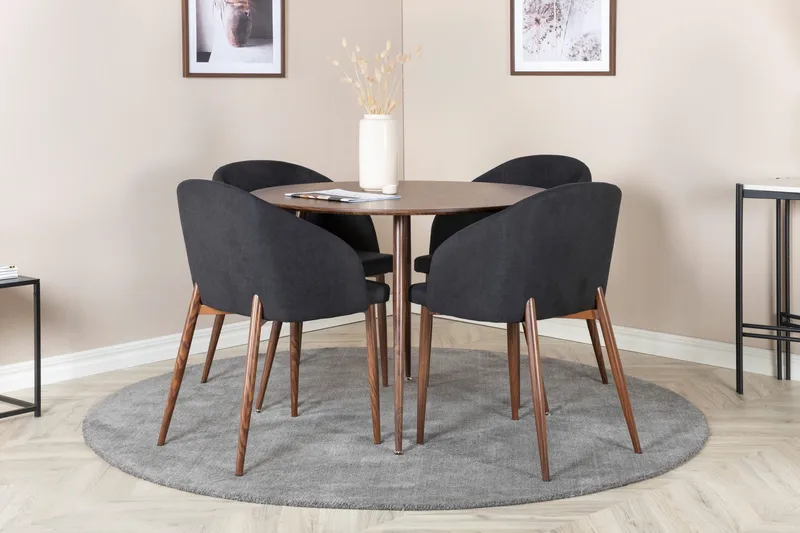 Ridones Spisegruppe Rund 100 cm + 4 Kullersbro Spisestoler