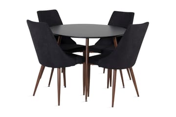 Ridones Spisegruppe Rundt inkl. 4 Campomar Stoler - Svart/Brun - Møbler - Bord - Spisegruppe
