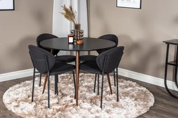 Ridones Spisegruppe Rundt inkl. 4 Moncoll Stoler - Svart/Brun - Møbler - Bord - Spisegruppe