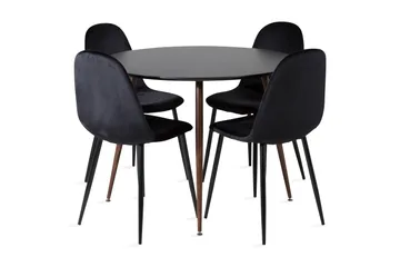 Ridones Spisegruppe Rundt inkl. 4 Pontus Stoler - Svart/Brun - Møbler - Bord - Spisegruppe