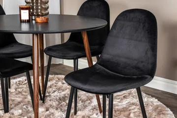 Ridones Spisegruppe Rundt inkl. 4 Pontus Stoler - Svart/Brun - Møbler - Bord - Spisegruppe