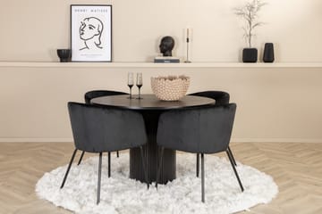 Rundt Bianca Spisebord med 4 stk Berit Spisestol - Møbler - Bord - Spisegruppe