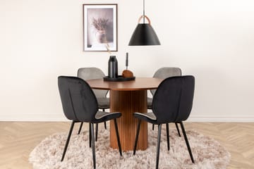 Rundt Bianca Spisebord med 4 stk Emma Spisestol - Møbler - Bord - Spisegruppe