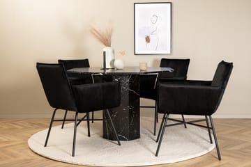 Rundt Marbs Spisebord med 4 stk Pippi Spisestol - Møbler - Bord - Spisegruppe