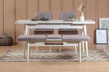 Shundrea Spisegruppe 4 deler 75 cm - Hvit - Møbler - Bord - Spisegruppe