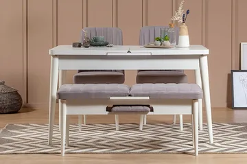 Shundrea Spisegruppe 4 deler 75 cm - Hvit - Møbler - Bord - Spisegruppe