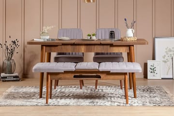 Shundrea Spisegruppe 4 deler 75 cm - Valnøtt - Møbler - Bord - Spisegruppe