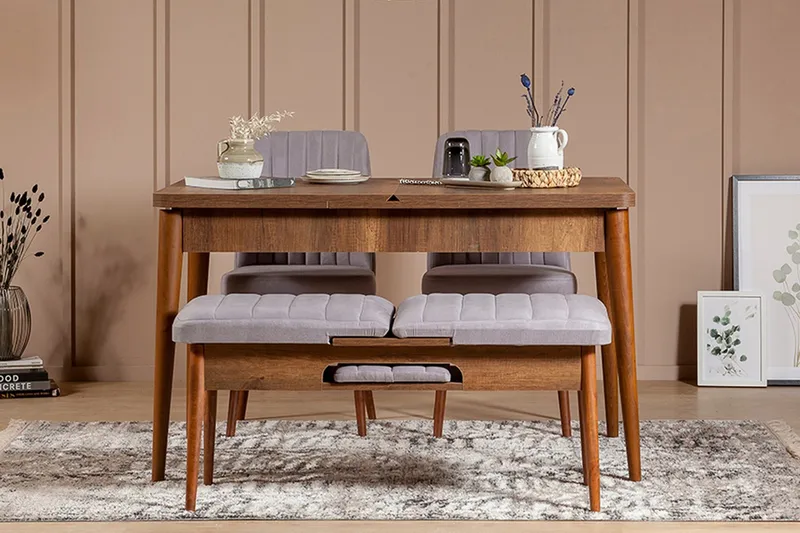 Shundrea Spisegruppe 4 deler 75 cm, Valnøtt