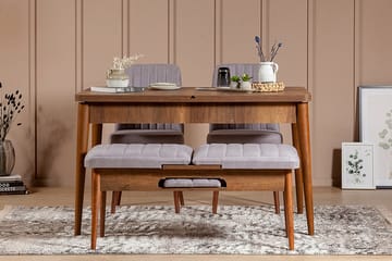 Shundrea Spisegruppe 4 deler 75 cm - Valnøtt - Møbler - Bord - Spisegruppe