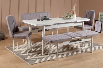 Shundrea Spisegruppe 5 deler 75 cm - Hvit - Møbler - Bord - Spisegruppe