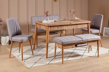 Shundrea spisegruppe 5 deler 75 cm - Tre/natur - Møbler - Bord - Spisegruppe