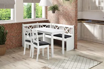 Sialana Kjøkkenmøbelsett - Hvit/Svart - Møbler - Bord - Spisegruppe