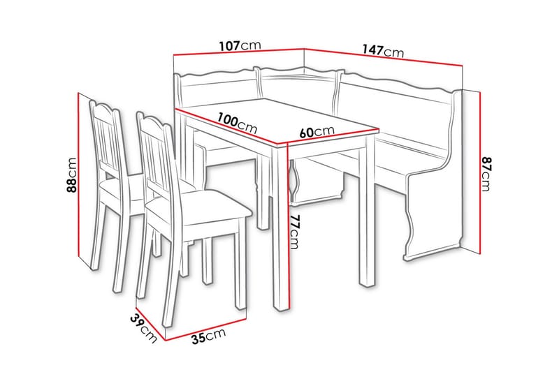 Sialana Kjøkkenmøbelsett - Or - Møbler - Bord - Spisegruppe