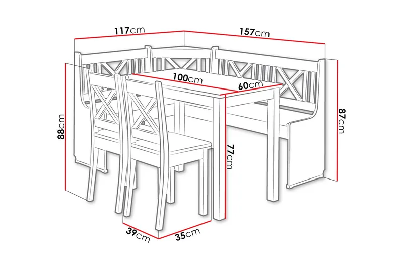 Sialana Kjøkkenmøbelsett - Or - Møbler - Bord - Spisegruppe