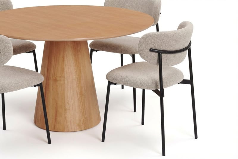 Siena spisegruppe rund 110 cm eik med 4 Lucy spisestoler - Eik - Møbler - Bord - Spisegruppe