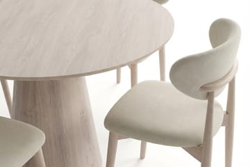 Siena spisegruppe rund 110 cm hvitlasert med 4 Molly spisestoler - Hvitlasert - Møbler - Bord - Spisegruppe