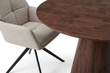 Siena spisegruppe rund 110 cm valnøtt med 4 Torsby spisestoler - Valnøtt - Møbler - Bord - Spisegruppe