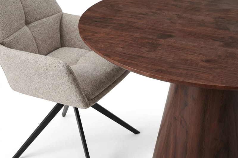 Siena spisegruppe rund 110 cm valnøtt med 4 Torsby spisestoler - Valnøtt - Møbler - Bord - Spisegruppe
