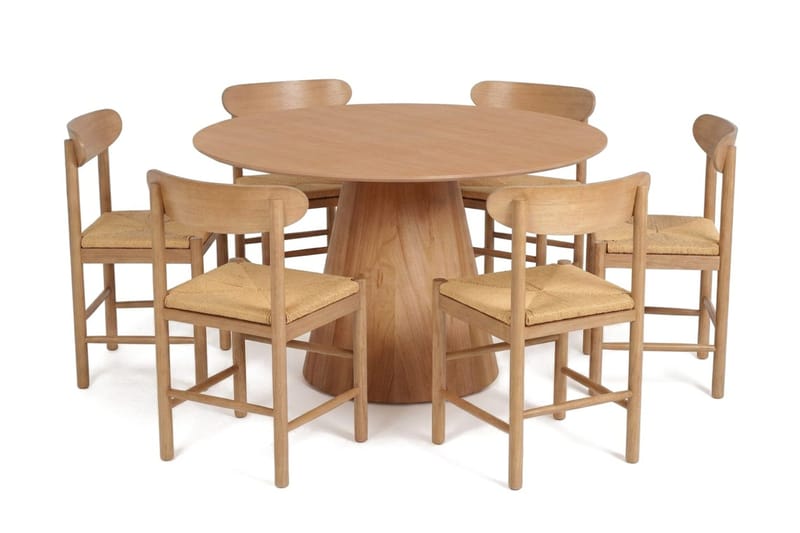 Siena spisegruppe rund 130 cm eik med 6 Malte spisestoler - Møbler - Bord - Spisegruppe