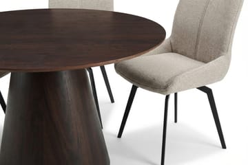 Siena spisegruppe rund 130 cm røkt eik med 6 Mora spisestoler - Røkt eik - Møbler - Bord - Spisegruppe