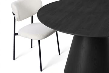 Siena spisegruppe rund 130 cm svart med 6 Lucy spisestoler - Svart - Møbler - Bord - Spisegruppe
