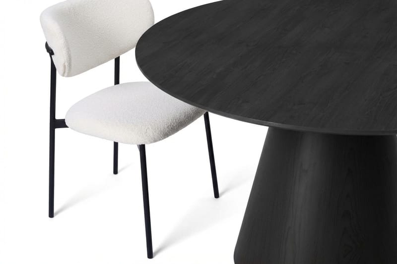 Siena spisegruppe rund 130 cm svart med 6 Lucy spisestoler - Svart - Møbler - Bord - Spisegruppe
