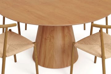 Siena spisegruppe rund 150 cm eik med 6 Elysia spisestoler - Eik - Møbler - Bord - Spisegruppe