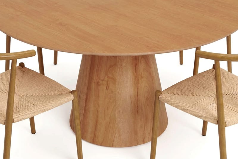 Siena spisegruppe rund 150 cm eik med 6 Elysia spisestoler - Eik - Møbler - Bord - Spisegruppe