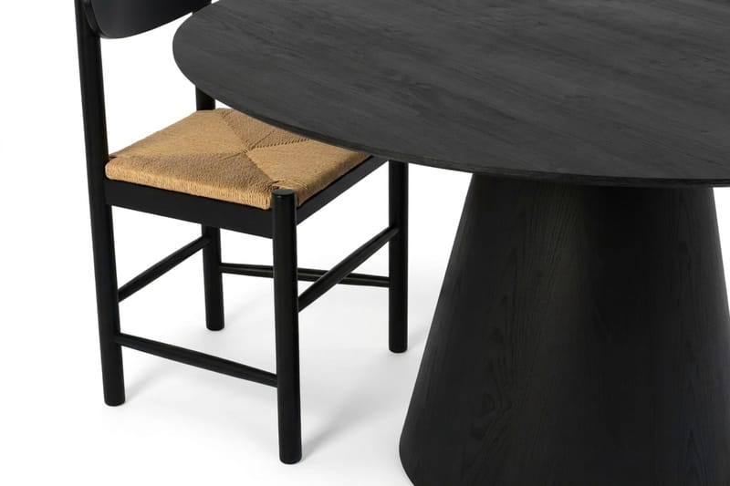 Siena spisegruppe rund 150 cm svart med 6 Malte spisestoler - Møbler - Bord - Spisegruppe